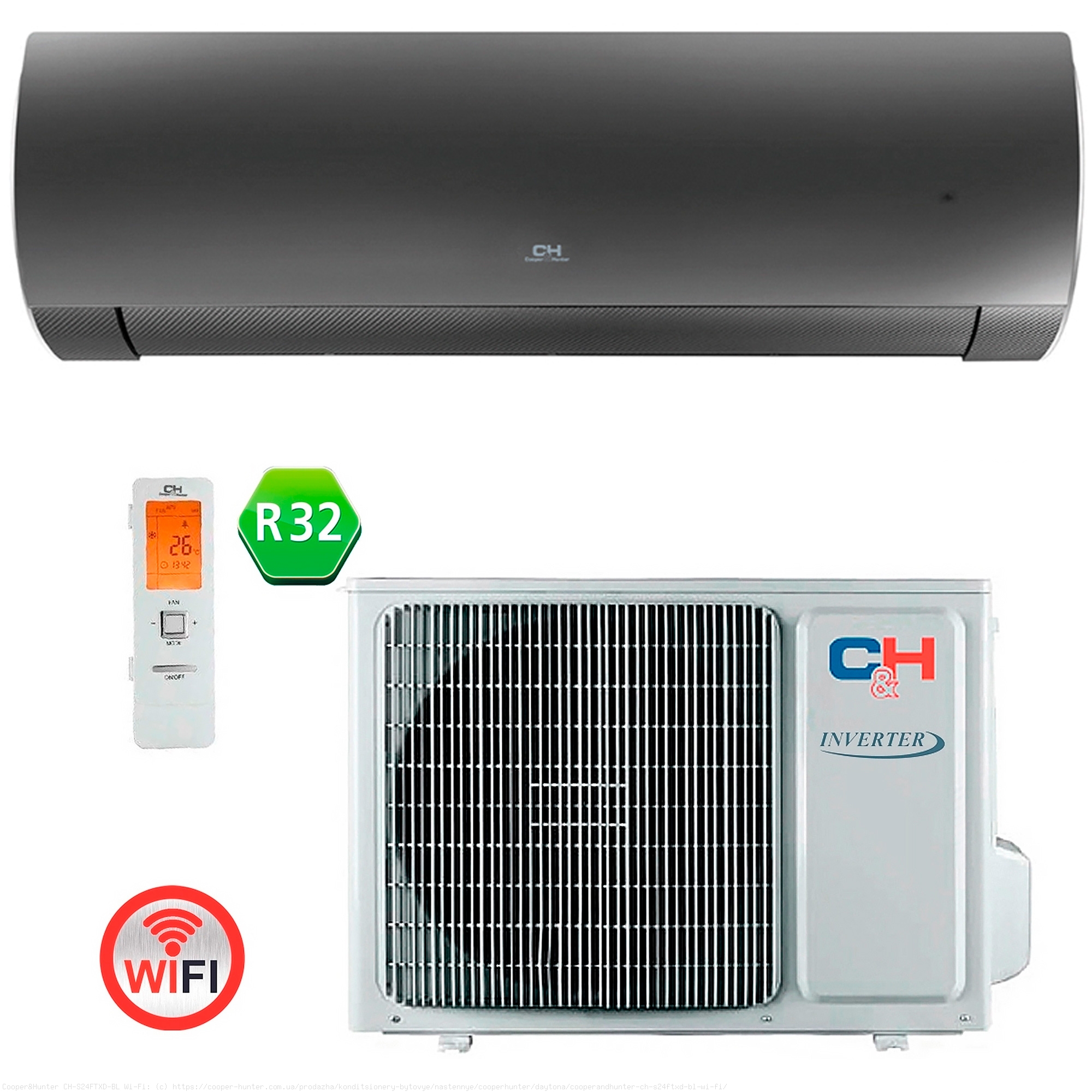 Кондиціонер настінний Cooper&Hunter CH-S18FTXD-BL (SET)